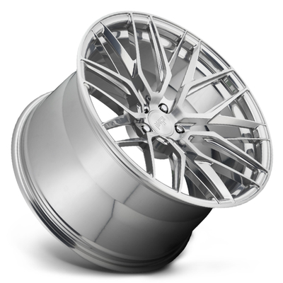 6061-T6 Bánh xe rèn đúc Monoblock màu bạc sáng Spokes lõm
