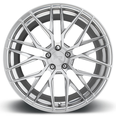6061-T6 Bánh xe rèn đúc Monoblock màu bạc sáng Spokes lõm