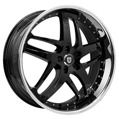 Bánh xe rèn Lexani cấp độ hàng không vũ trụ Màu đen bạc 26 inch