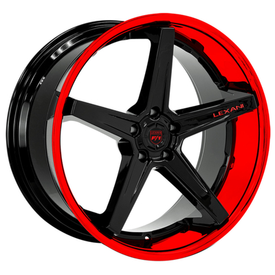 Bánh xe rèn Lexani màu đỏ đen 2 mảnh Y Twist Spokes